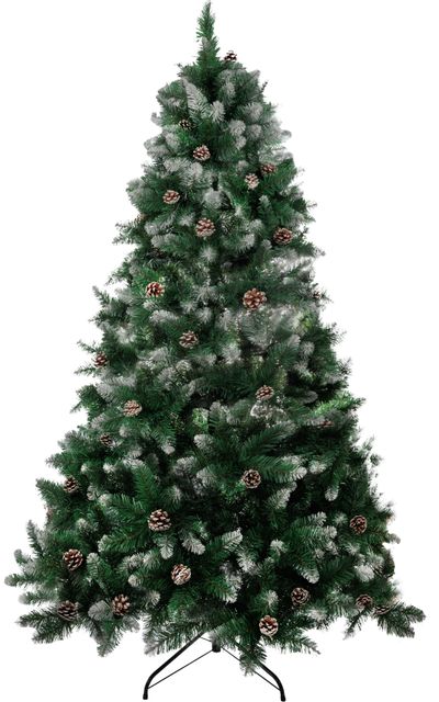 Stromček MagicHome Vianoce Albero, jedľa, zasnežené konce, so šiškami, 200 cm – Obrázok 4