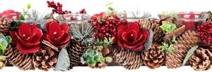 Ikebana MagicHome Vianoce, prírodná, adventná, 50x16x9 cm