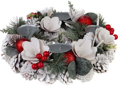 Veniec MagicHome Vianoce, prírodný, biely, adventný, 30 cm – Obrázok 5