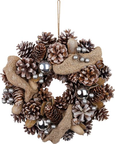 Veniec MagicHome Vianoce, prírodný, krémový, závesný, so stuhou, 30x8 cm – Obrázok 3