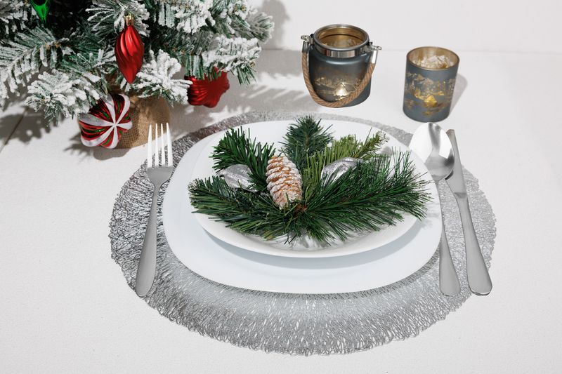 Svietnik MagicHome Vianoce, šedý, s krajinkou, s lankom, 10x10 cm – Obrázok 3