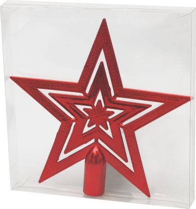 Ozdoba MagicHome Vianoce, 1 ks, 20 cm, hviezda, červená, na vianočný stromček – Obrázok 4