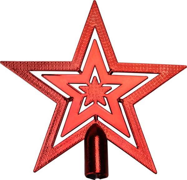 Ozdoba MagicHome Vianoce, 1 ks, 20 cm, hviezda, červená, na vianočný stromček – Obrázok 3
