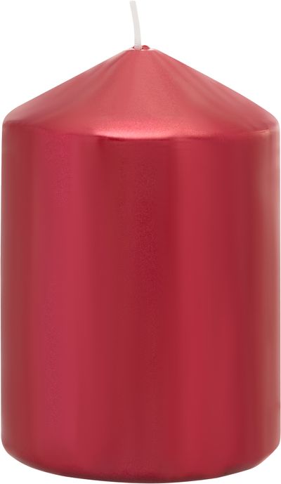 Sviečka MagicHome Vianoce, 7x10 cm, valcová, červená, metalický efekt – Obrázok 3