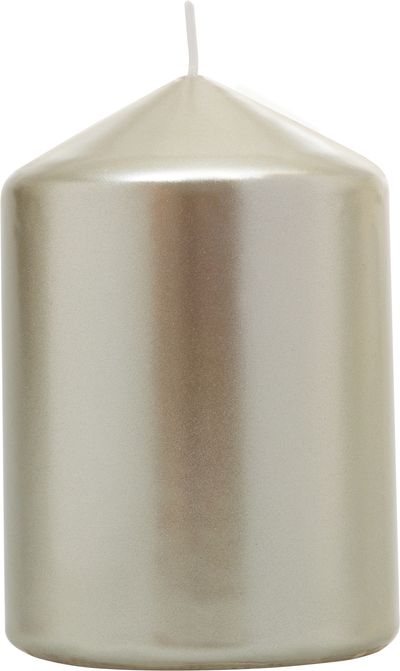 Sviečka MagicHome Vianoce, 7x10 cm, valcová, šampaň, metalický efekt – Obrázok 3