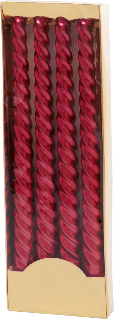 Sviečka MagicHome Vianoce, 25 cm, bal. 4 ks, červená, špirálová, točená – Obrázok 5