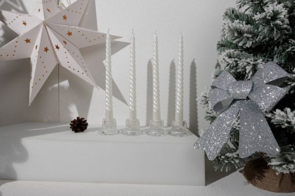 Sviečka MagicHome Vianoce, 25 cm, bal. 4 ks, biela, špirálová, točená – Obrázok 2