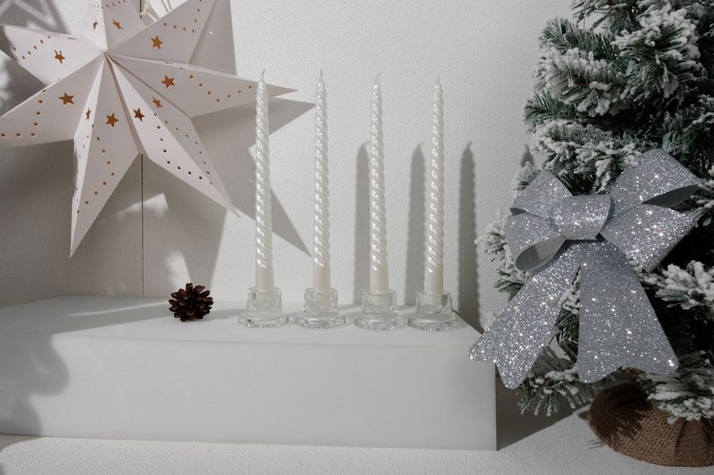 Sviečka MagicHome Vianoce, 25 cm, bal. 4 ks, biela, špirálová, točená – Obrázok 2