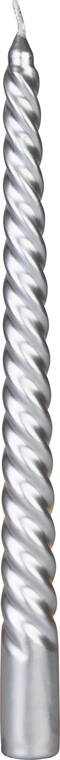 Sviečka MagicHome Vianoce, 25 cm, bal. 4 ks, strieborná, špirálová, točená – Obrázok 3