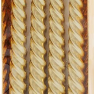 Sviečka MagicHome Vianoce, 25 cm, bal. 4 ks, zlatá, špirálová, točená