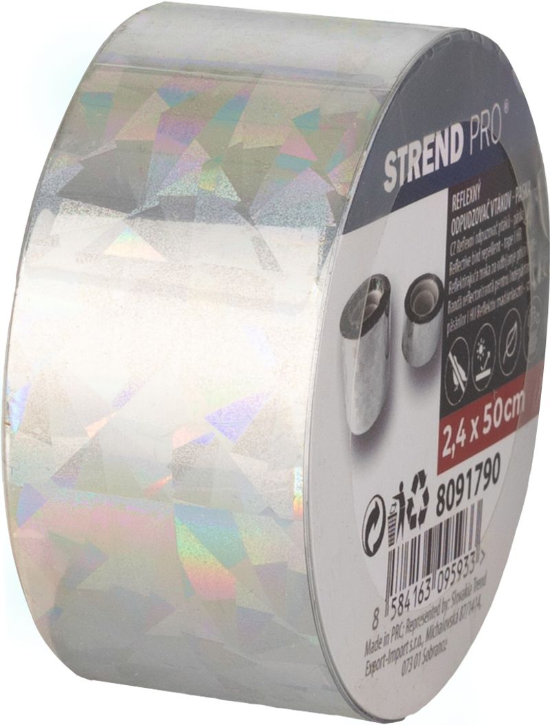 Plašič vtákov Strend Pro, páska, reflexná, 2,4 cm, L-50 m, odpudzovač – Obrázok 3