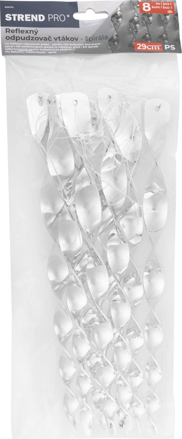 Plašič vtákov Strend Pro, špirála, reflexná, 29 cm, bal. 8 ks – Obrázok 3