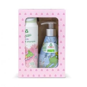 Súprava darčeková Frosch EKO, sprchovací gél/šampón + mydlo, ružová, detská, 2x 300 ml