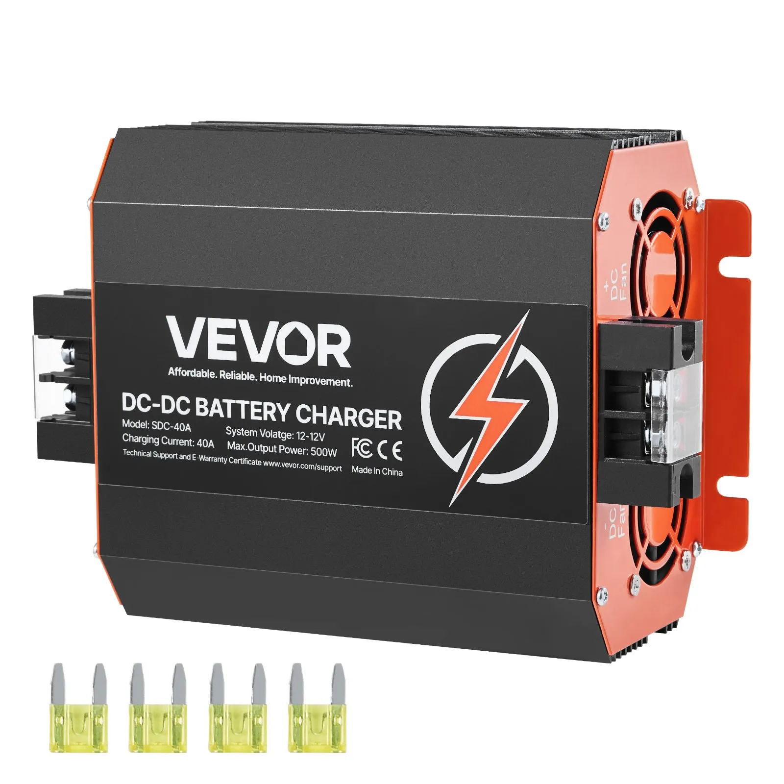 Nabíjačka batérií  12V 40A DC/DC, 500W pre olovené, lítiové, AGM, gélové a mokré batérie, inteligentné viacstupňové nabíjanie, pre obytné vozidlá, úžitkové vozidlá, lode a jachty