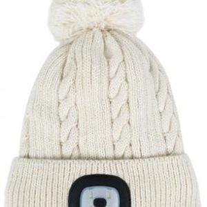 Čiapka Strend Pro Damon biela, L, 4x SMD LED, 60 lm, s brmbolcom, WINTER