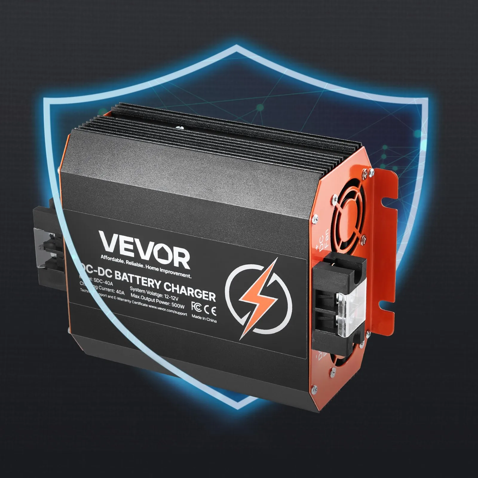 Nabíjačka batérií  12V 40A DC/DC, 500W pre olovené, lítiové, AGM, gélové a mokré batérie, inteligentné viacstupňové nabíjanie, pre obytné vozidlá, úžitkové vozidlá, lode a jachty – Obrázok 4