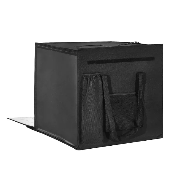 Svetelný box  pre fotografické štúdio, 16 x 16 palcov, 3000-5600K, nastaviteľné 3 teploty farieb, profesionálna sada stanu na fotografo/vanie so 120 LED diódami, 6 obojstranných farebných pozadí, vysoké CRI ≥ 95 pre malé produkty – Obrázok 4
