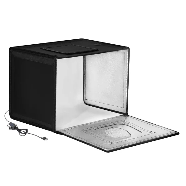 Svetelný box  pre fotografické štúdio, 12 x 12 palcov, 3000-5600K, nastaviteľné 3 teploty farieb, profesionálna sada stanu pre fotografovanie so 120 LED diódami, 6 pozadími, mäkká svetelná látka, vysoké CRI ≥ 95 pre malé produkty – Obrázok 2