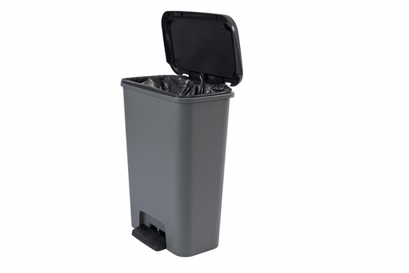 Kôš Curver® COMPATTA BIN, 50 lit., 29.4x49.6x62 cm, čierny/sivý, na odpad, s pedálom – Obrázok 2