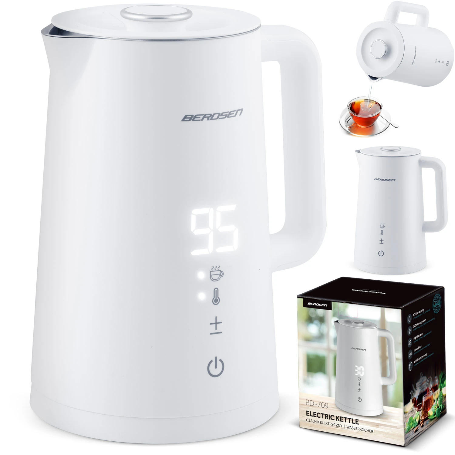 Rýchlovarná kanvica 1,7 l Berdsen BD-709 biela – Obrázok 4