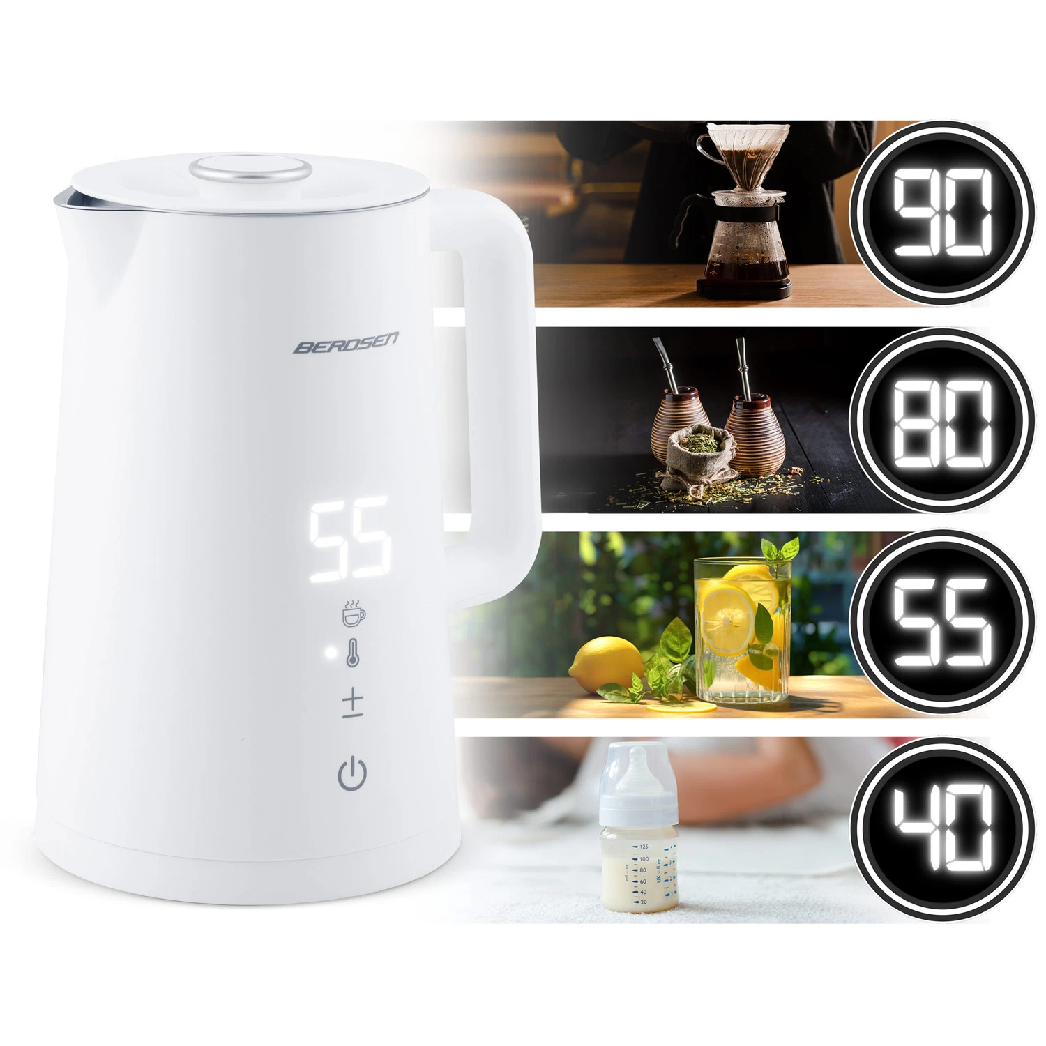 Rýchlovarná kanvica 1,7 l Berdsen BD-709 biela – Obrázok 2