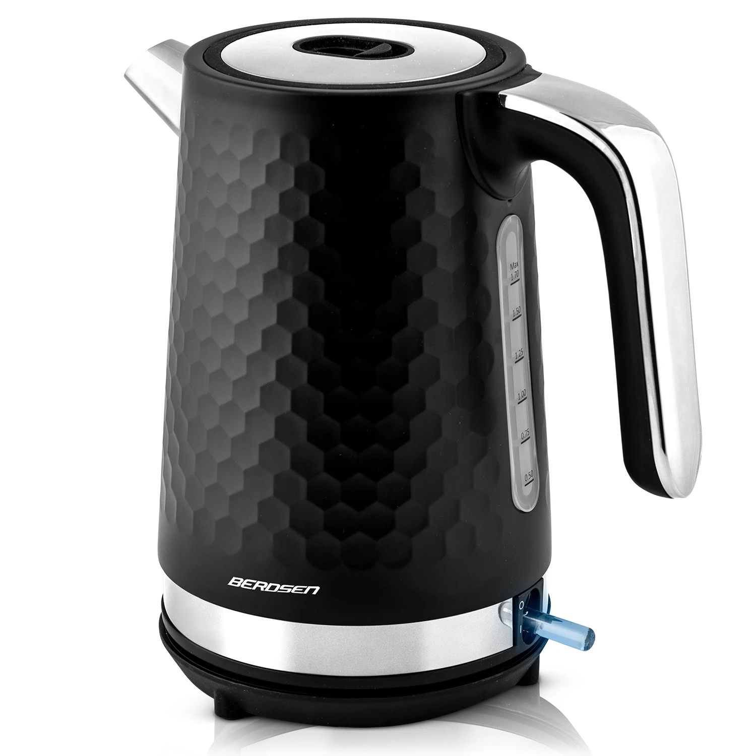 Rýchlovarná kanvica Berdsen BD-705 s objemom 1,7 l, čierna a strieborná – Obrázok 6