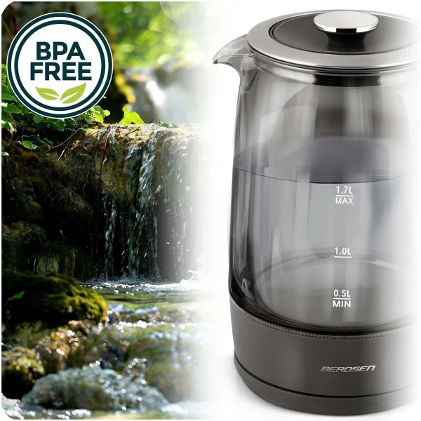 Sklenená elektrická kanvica 1,7l Berdsen BD-711 – Obrázok 3