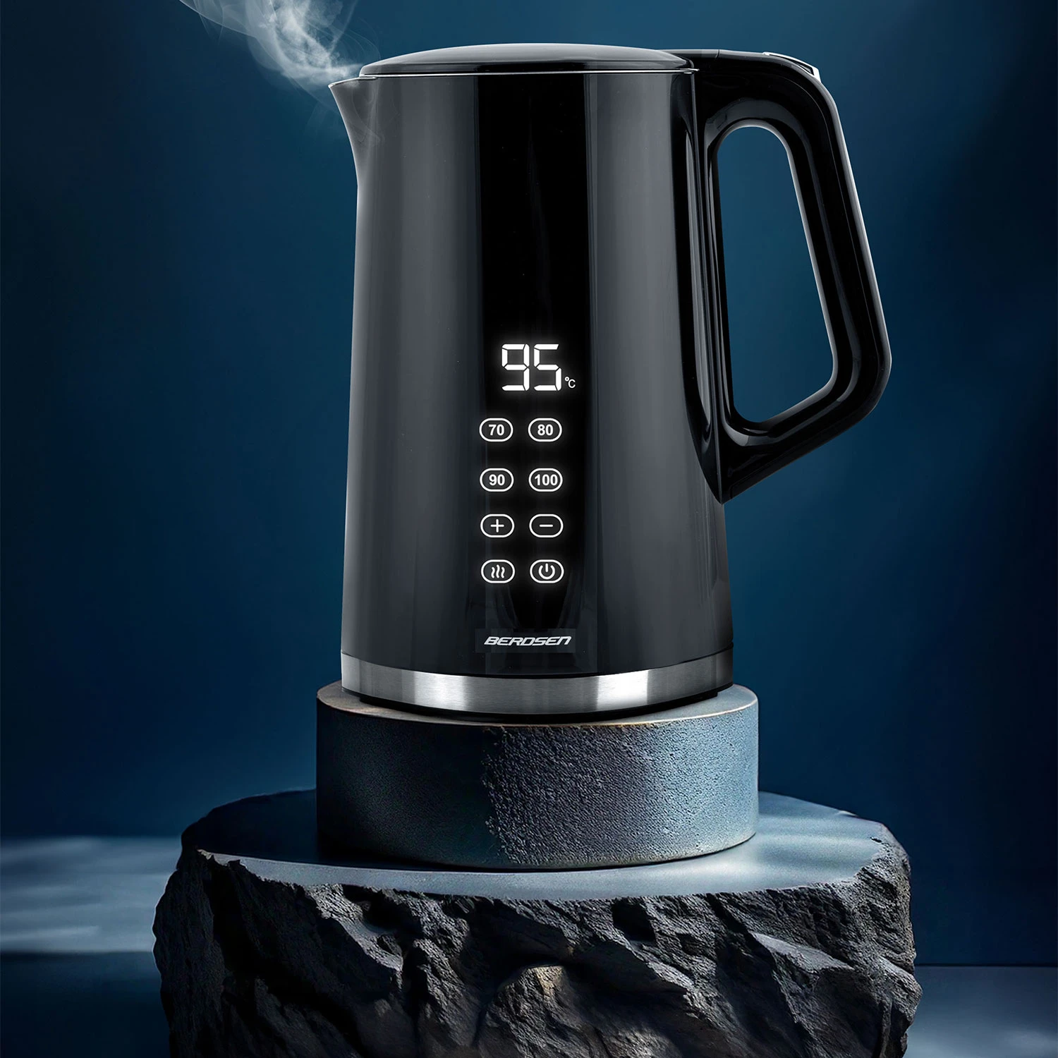 Rýchlovarná kanvica Berdsen BD-71 1,7 l čierna a strieborná – Obrázok 5