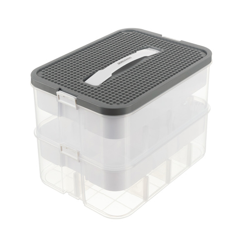 Kruzzel 25756 Úložný box na stavebnicu, 15 l, 2 poschodia