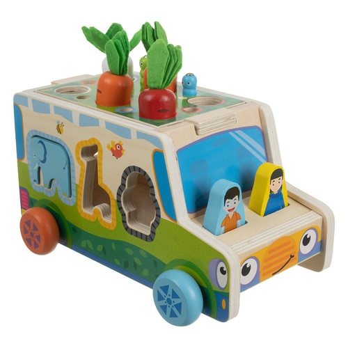 Triedič - drevené auto Kruzzel 26250 Didaktické auto – Obrázok 9