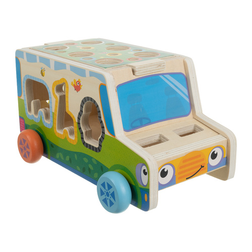 Triedič - drevené auto Kruzzel 26250 Didaktické auto – Obrázok 8