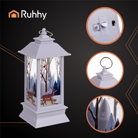 Biely LED vianočný lampáš Ruhhy 26753 – Obrázok 3
