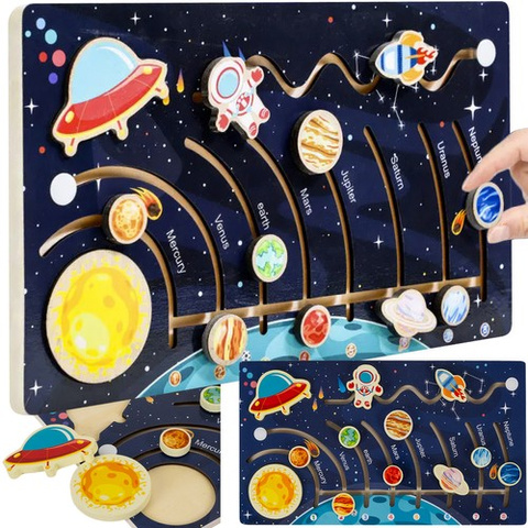 Drevené puzzle - slnečná sústava Kruzzel 24763 – Obrázok 6