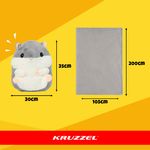 Škrečok - vankúš s dekou 2 v 1 Kruzzel 25638 – Obrázok 4
