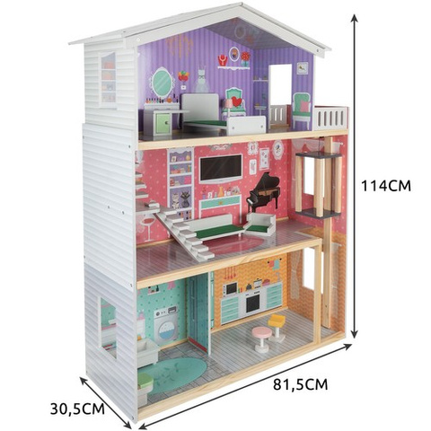 Kruzzel domček pre bábiky Veľký domček pre bábiky 114 cm 114 cm – Obrázok 11