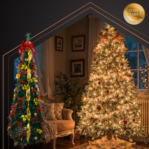 Skladací vianočný stromček s ozdobami 1,8 m Ruhhy 26757 – Obrázok 2