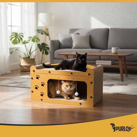 Škrabadlo pre mačky - dvojposchodový dom Purlov 27016 – Obrázok 3