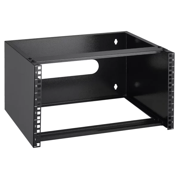 Nástenný sieťový rack 6U, hĺbka 14"/355,6 mm, maximálna nosnosť 50 libier/22,68 kg, nástenný serverový rack 19"/482,6 mm s klietkovými maticami pre nízkoprofilové serverové IT zariadenia a sieťové prepínače