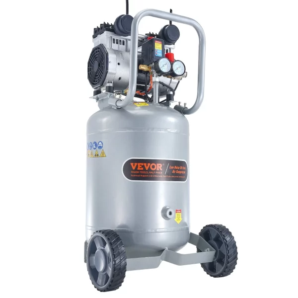 Vzduchový kompresor 49L Whisper Compressor 2HP. Vzduchové čerpadlo Bezolejový 8bar kompresor Jednofázový Hladina hluku ≤63dB Ideálny na hustenie pneumatík Opravy áut Maľovanie Drevených výrobkov – Obrázok 5