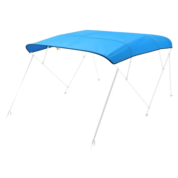 Náhradná plachta na bimini strechu (4 oblúky) vyrobená z 600D polyesteru, vodotesná markíza na loď s úložným vreckom (bez podpornej tyče) 231-244 cm (Š) modrá – Obrázok 2