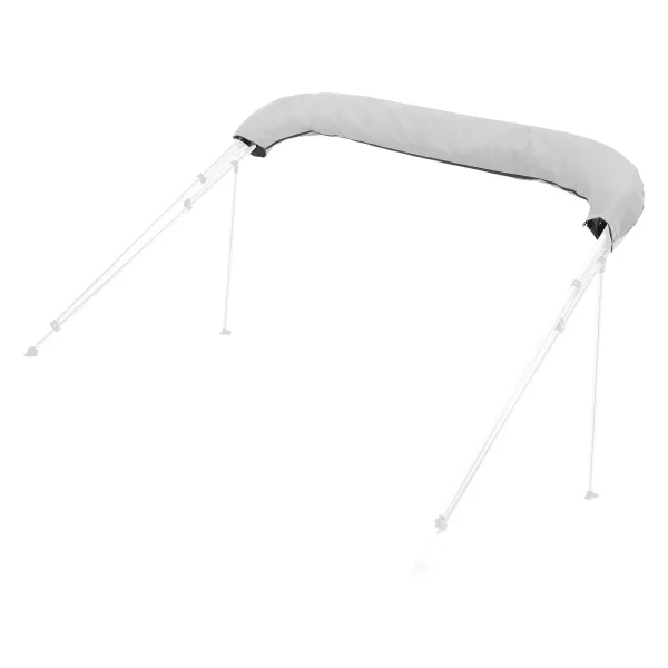Náhradná plachta na bimini strechu (4 oblúky) vyrobená z 600D polyesteru, vodotesná markíza na loď s úložným vreckom (bez podpornej tyče) 231-244 cm svetlosivá – Obrázok 4