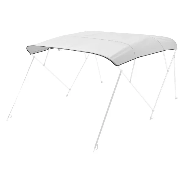 Náhradná plachta na bimini strechu (4 oblúky) vyrobená z 600D polyesteru, vodotesná markíza na loď s úložným vreckom (bez podpornej tyče) 231-244 cm svetlosivá – Obrázok 2