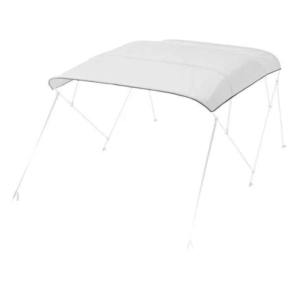 Náhradná plachta na bimini strechu (4 oblúky) vyrobená z 600D polyesteru, vodotesná markíza na loď s úložným vreckom (bez podpornej tyče) 241-262 cm (Š) svetlosivá – Obrázok 3