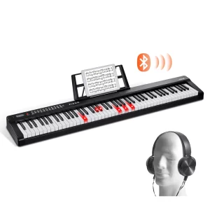 Digitálne piano  s 88 klávesmi, polovyvážené klávesy, prenosná sada elektrického klavíra v plnej veľkosti s 1000 notami, vstavané reproduktory, sustain pedál, slúchadlá, Bluetooth, MIDI, USB pre začiatočníkov.