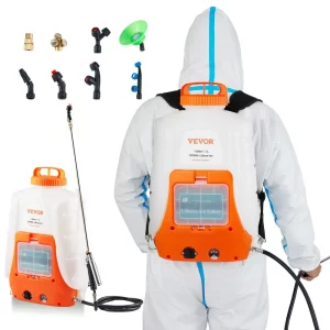 Akumulátorový tlakový postrekovač, 15 l, zadný postrekovač, 8 Ah lítium-iónová batéria, tlakový postrekovač s kapacitou 80 PSI, postrekovač hnojív s prietokom 4,1 l/min, záhradný postrekovač s ramennými popruhmi, postrekovač rastlín, zavlažovanie záhrady, dezinfekcia, umývanie auta