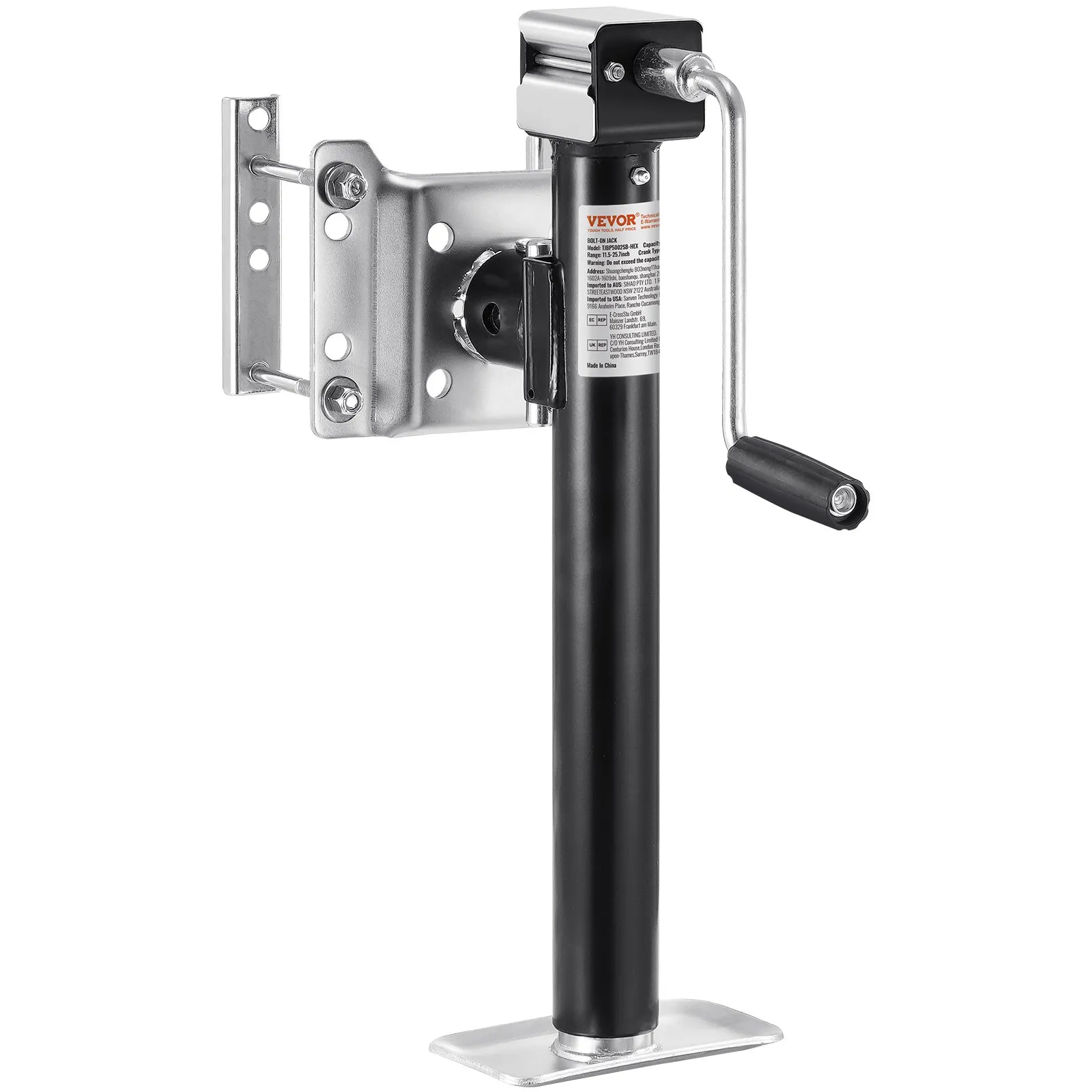 Zdvihák prívesu, dynamická nosnosť 2267 kg, podpera prívesu, obytný príves, otočná podpera, zdvíhací stojan 365 mm s rukoväťou pre karavany, konské prívesy, úžitkové prívesy a jachtárske prívesy – Obrázok 2