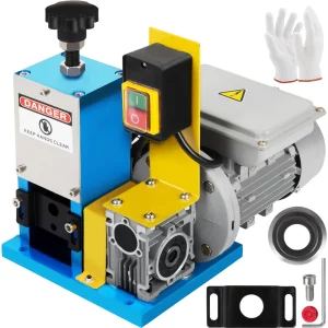 Elektrický odizolovací stroj , elektrický odizolovací stroj na káble 1,5 – 25 mm, 180 W jednofázový odizolovací stroj na káble, model HXSMS-025 odizolovací stroj s čepeľou a rukavicami, nástroj na odizolovanie káblov