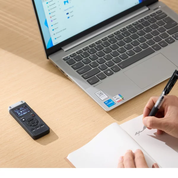 Digitálny hlasový záznamník , 128 GB, diktafón s prehrávaním, zvukový záznamník s heslom USB, pamäť 8730 hodín, 40 hodín nepretržitého nahrávania, na prednášky, stretnutia – Obrázok 3