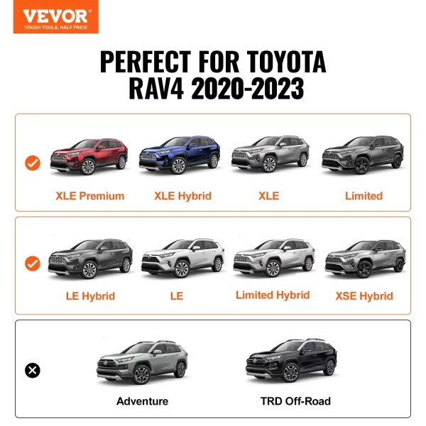 Priečky strešného nosiča, kompatibilné s Toyota RAV4 2020-2023, nosnosť 72,57 kg, priečky z hliníka odolného voči hrdzi so zámkami, strešný nosič (nevhodné pre modely Adventure/TRD Off-Road) – Obrázok 8