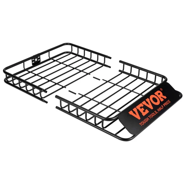 Strešný nosič univerzálny 1305 x 915 x 127 mm, vaňa na strešný nosič vrátane tašky, nosnosť 90 kg, zábradlia, nosič na batožinu, čierny na kempovanie, cestovanie atď. – Obrázok 2